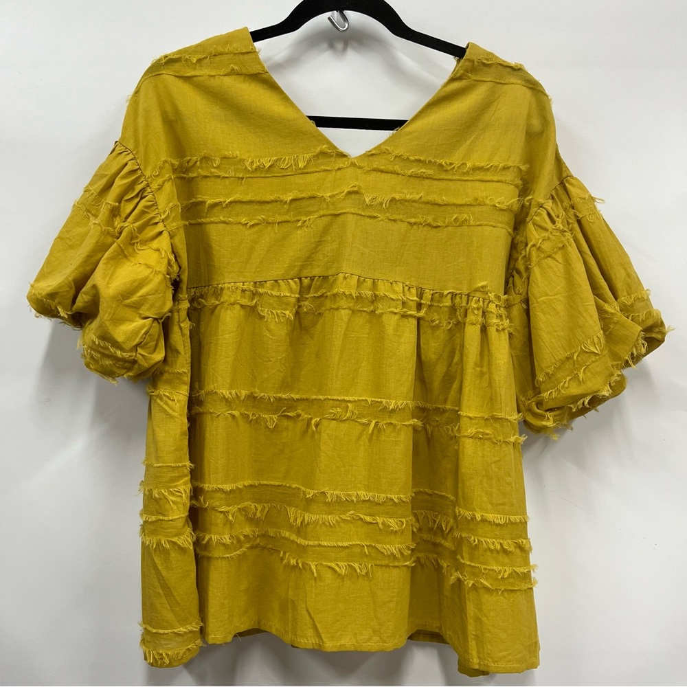 NWT MY BELOVED WOMEN'S YELLOW mustard TOP Medium see measurements